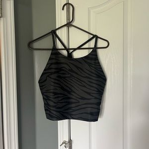 Camo workout top with built in bra